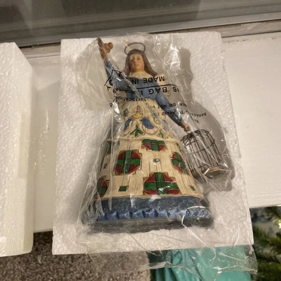 Jim Shore Angel with Bird Cage 2002 Figurine 105168 Heartwood Creek 6.5" - Picture 3 of 4
